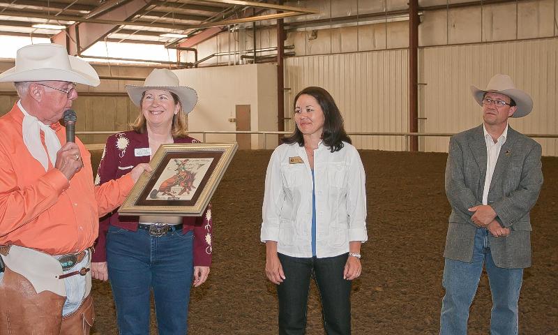 Glenn Keller accepting the Westernaires Cowboy Keeper Award